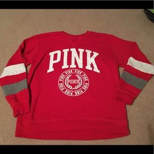 PINK red university sweatshirt